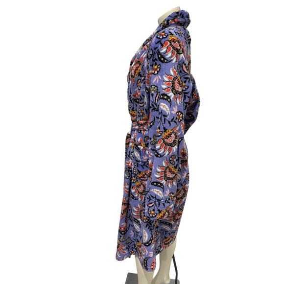 Vera Bradley Womens Purple Plush Floral Luxurious Bathrobe Mural Garden Sz 2X-3X - Picture 3 of 9